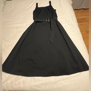 Ann Taylor Factory Black Midi Dress with Belt